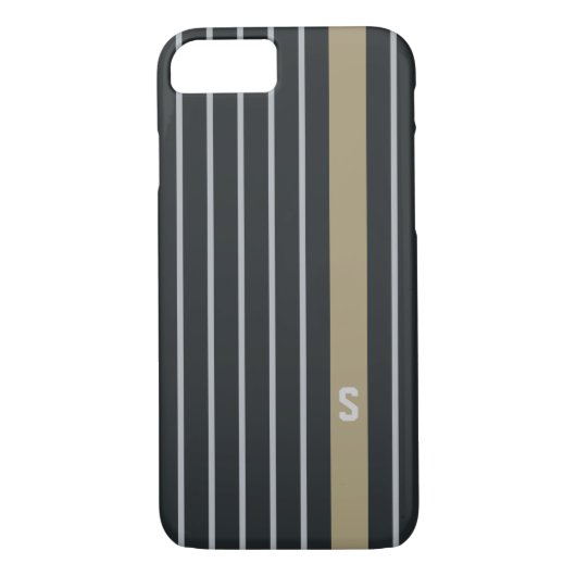 Cooles trendy männliches schwarzes Grau stripes Case-Mate iPhone Hülle (Rückseite)