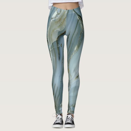 Cooles trendy Marble-Muster Leggings (Vorderseite)