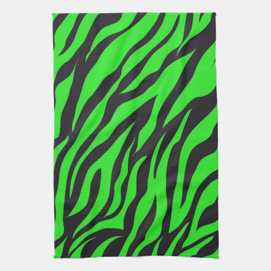 Cooles trendy Neon Lime Green Zebra Stripes Muster Küchentuch (Vertikal)
