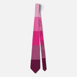 COOLES TRENDY PINK FARBSTRIPE-PATTERTEXTGIFT KRAWATTE