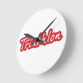 Cooles Triathlon-Design Runde Wanduhr (Winkel)