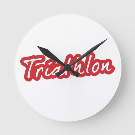 Cooles Triathlon-Design Runde Wanduhr (Vorderseite)