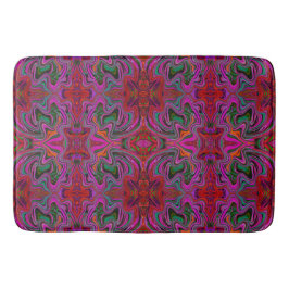 Cooles Trippy-Magenta, Rot- und Grünes Wavy-Muster Badematte