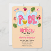 Cooles Tropenbad Party Geburtstag Einladung (Vorderseite)