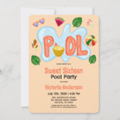 Cooles Tropical Summer Pool Party Sweet 16 Einladu Einladung (Vorderseite)