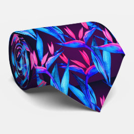 cooles tropisches Blattmuster in Rosa Krawatte