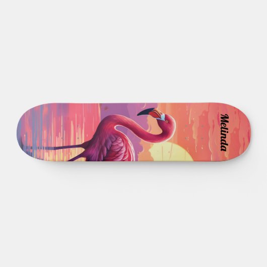 Cooles tropisches Flamingo-Skateboard Skateboard (Horizontal)