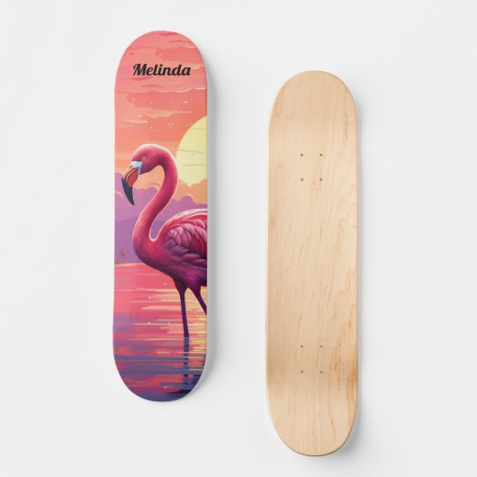 Cooles tropisches Flamingo-Skateboard Skateboard (Vorderseite)