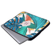 Cooles tropisches Muster mit Monogramm Laptop-Sieb Laptopschutzhülle (Vorne Knopf)