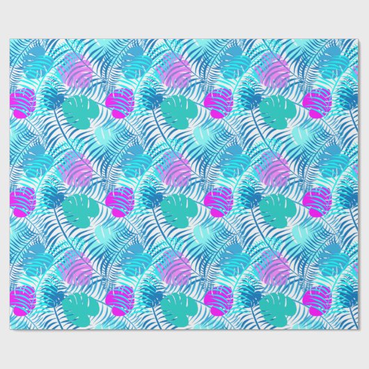 Cooles tropisches Palmblätterblatt in Rosa Geschenkpapier (Flach)