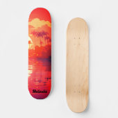 Cooles tropisches Sonnenuntergang Skateboard (Vorderseite)