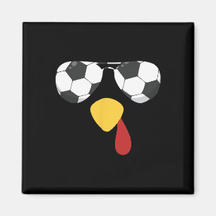 Cooles Truthahn-Gesicht mit Fußball-Sonnenbrille T Magnet