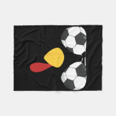 Cooles Truthahn-Gesicht mit Fußball-Sonnenbrille z Fleecedecke (Vorderseite (Horizontal))