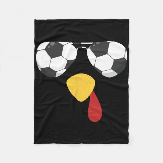 Cooles Truthahn-Gesicht mit Fußball-Sonnenbrille z Fleecedecke (Vorderseite)