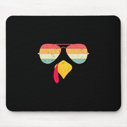 Cooles Truthahn-Gesicht mit Sonnenbrille Lustiger Mousepad (Vorne)
