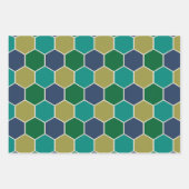 Cooles Türkisfarben und geometrisches Hexagon der Geschenkpapier Set (Vorderseite 3)