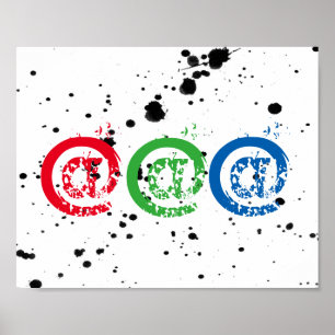 cooles Typografie-Poster auf schwarzem Spritzer Poster