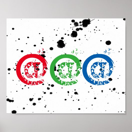 cooles Typografie-Poster auf schwarzem Spritzer Poster (Vorne)