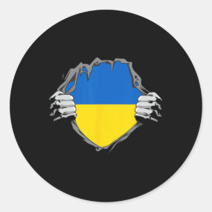 Cooles Ukrainisches Flaggen-Shirt Ukrainischer Hel Runder Aufkleber