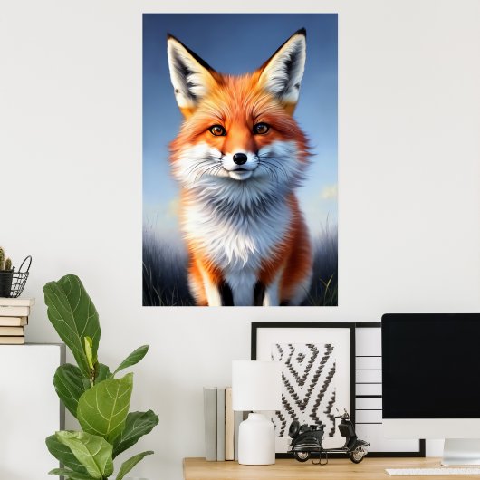 cooles und bezauberndes Rotfuchsportrait | Art der Poster (Heimbüro)