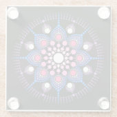 Cooles und buntes Mandala-Muster Glasuntersetzer (Rückseite)