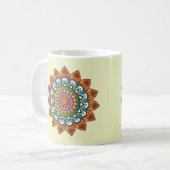 Cooles und buntes Mandala-Muster Kaffeetasse (Vorderseite Links)