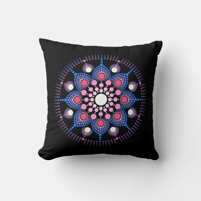 Cooles und buntes Mandala-Muster Kissen (Vorderseite)