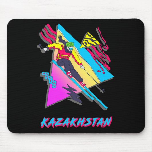 Cooles und farbenfrohes Skiabenteuer in Kasachstan Mousepad (Vorne)