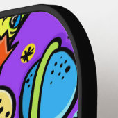 Cooles und farbiges Comic Graffiti Pickleball Schläger (Linke Seite)