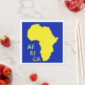 Cooles und funkelndes Gelbes Afrika-Kartenpapier N Serviette (Beispiel)