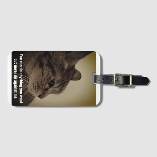 Cooles und lustiges Cat-Vater-Mem Gepäckanhänger (Vorderseite (Horizontal))
