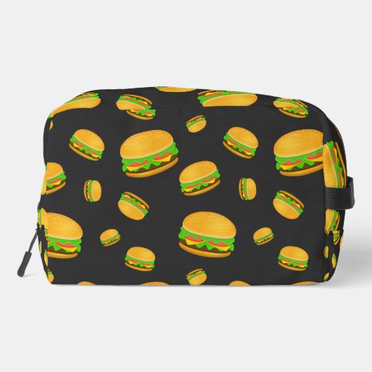 Cooles und lustiges Hammermuster dunkelgrau Waschbeutel (Rückseite)