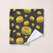 Cooles und lustiges Hammermuster Monogram Badhandtuch Set (Waschlappen)