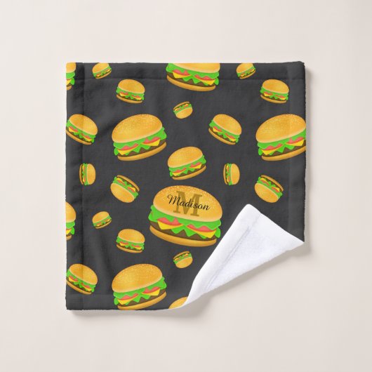 Cooles und lustiges Hammermuster Monogram Badhandtuch Set (Waschlappen)