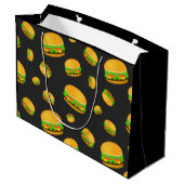 Cooles und lustiges Hammermuster Monogram Große Geschenktüte (Rückseite Schrägansicht)