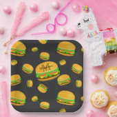 Cooles und lustiges Hammermuster Monogram Pappteller (Party)