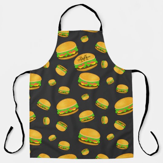 Cooles und lustiges Hammermuster Monogram Schürze (Vorderseite)