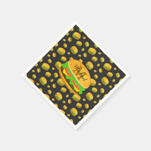 Cooles und lustiges Hammermuster Monogram Serviette (Ecke)