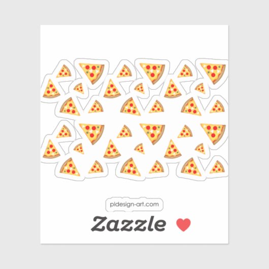 Cooles und lustiges Pizzaschnittmuster Aufkleber (Blatt)