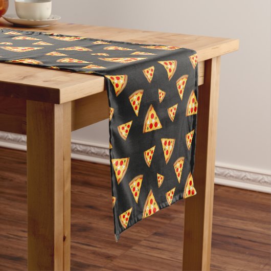 Cooles und lustiges Pizzaschnittmuster Kurzer Tischläufer (Beispiel)