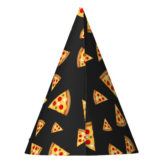 Cooles und lustiges Pizzaschnittmuster Partyhütchen (Rückseite)