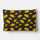 Cooles und lustiges Yummy-Taco-Muster dunkelgrau Zubehörtasche (Rückseite)