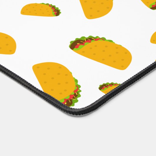 Cooles und lustiges Yummy-Taco-Muster in Weiß Schreibtischunterlage (Ecke)