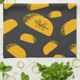 Cooles und lustiges Yummy-Tacom Monogram Geschirrtuch