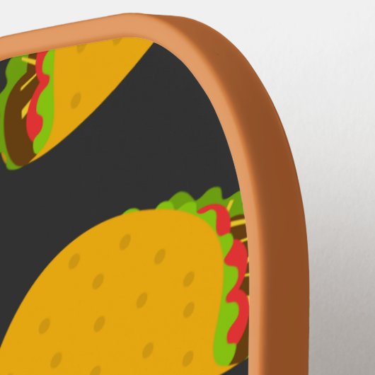 Cooles und lustiges Yummy-Tacommuster Monogram Wat Pickleball Schläger (Linke Seite)