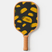 Cooles und lustiges Yummy-Tacommuster Monogram Wat Pickleball Schläger (Rückseite)