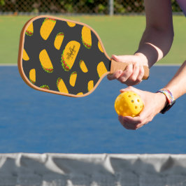 Cooles und lustiges Yummy-Tacommuster Monogram Wat Pickleball Schläger