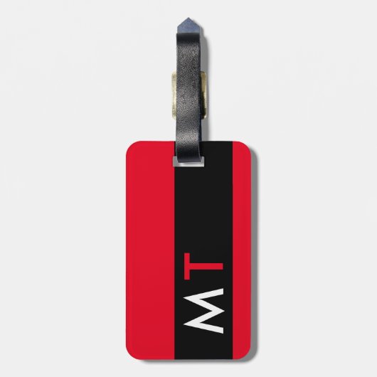 cooles und modernes Reiterrot Gepäckanhänger (Rückseite vertikal)