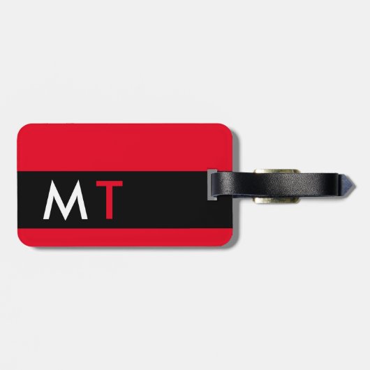 cooles und modernes Reiterrot Gepäckanhänger (Rückseite horizontal)