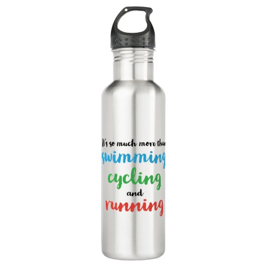 Cooles und originelles Design für Triathleten Edelstahlflasche (Vorderseite)